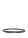 Tom Ford Supple Grain Leather Slim T Belt In Black