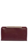 Tom Ford Supple Grained Leather Clutch In Burgundy