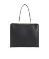 Tom Ford Rectangular Smooth Goat Leather Handbag With Polished Metallic Accent In Black