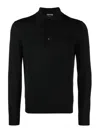 Tom Ford Cashmere And Silk Polo Sweater In Black