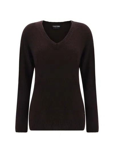 Tom Ford Sweater In Darkest Brown