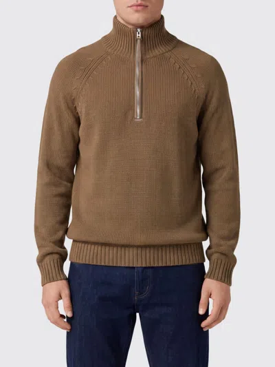 Tom Ford Caramel Halfzip Wool And Cashmere Knit Sweater In Brown