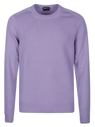 Tom Ford Saddle Crewneck Jumper In Purple