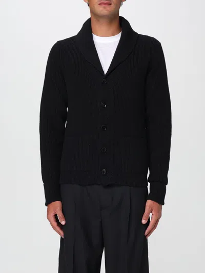 Tom Ford Ribbed Cashmere Cardigan In Black
