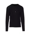 Tom Ford Mens Black Henley Ribbed Relaxed-fit Cotton-blend T-shirt In Black