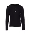 Tom Ford Mens Black Henley Ribbed Relaxed-fit Cotton-blend T-shirt In Black