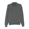 Tom Ford Grey Long-sleeved Polo Shirt With Classic Collar And Refined Trim In Gray