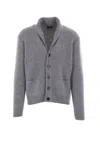 Tom Ford Brushed Shawl Collar Cardigan In Ash Grey