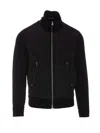 Tom Ford Silk Blend Velor Zip Through Jacket In Black