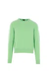 Tom Ford Felted Pure Cashmere Long Sleeves Crew Neck Sweater In Green