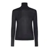 Tom Ford Silk Cashmere Turtleneck Sweater Sweaters And Cardigans In Night Indigo