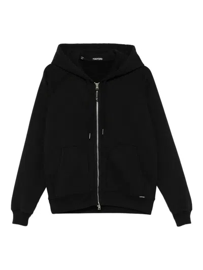 Tom Ford Cotton Zip-up Hoodie In Black
