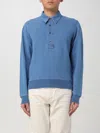 Tom Ford Polo-collar Cotton-blend Sweatshirt In Blau
