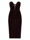 Tom Ford Midi Dress With Sweetheart Neckline In Brown