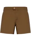 Tom Ford High-waisted Military Green Polyester Swimsuit In Brown
