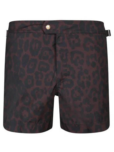 Tom Ford Swim Shorts In Brown