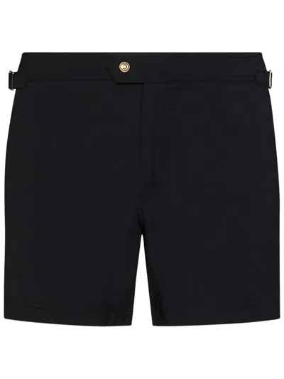 Tom Ford Black Swimsuit With Buckle On The Front In Tech Fabric Man