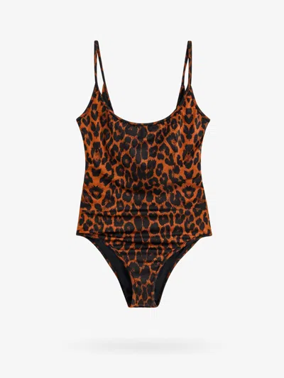 Tom Ford Cheetah Print Swimsuit In Brown