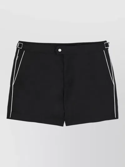 Tom Ford Swimwear Pocket Design Side Stripe Detail In Black