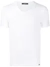Tom Ford Logo-embroidered V-neck T-shirt In White