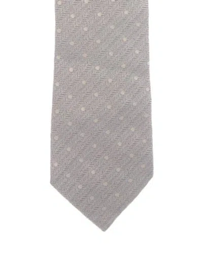 Pre-owned Tom Ford Swiss Dot Patterned Tie In Gray