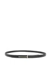 Tom Ford Supple Grain Leather Slim T Belt In Black