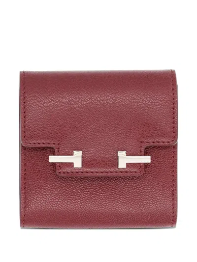 Tom Ford T-bar Leather Wallet In Red