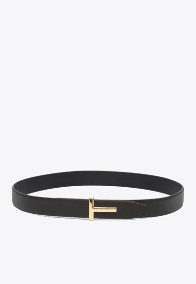 TOM FORD T-BAR REVERSIBLE LEATHER BELT