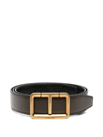 Tom Ford T-buckle Belt In Black