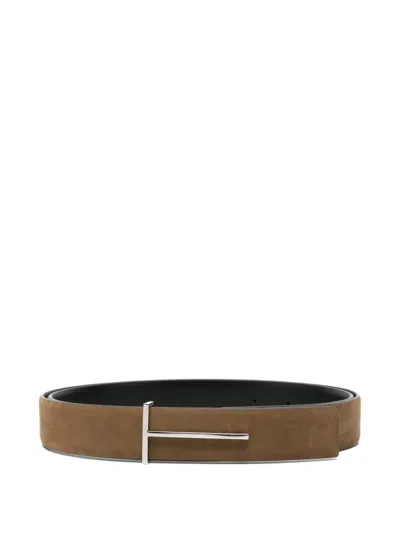 Tom Ford T-buckle Belt In Metallic