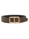 Tom Ford Scored Suede T-buckle Belt In Brown