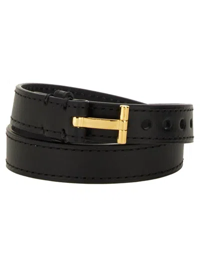 Tom Ford T-buckle Fastened Bracelet In Black