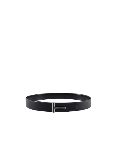 TOM FORD TOM FORD T LOGO PLAQUE BUCKLE BELT