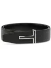 Tom Ford T-buckle Leather Belt In Black