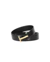 Tom Ford T-buckle Leather Belt In Black
