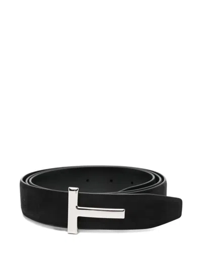 TOM FORD T-BUCKLE SUEDE BELT