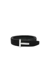 Tom Ford T-buckle Suede Belt Accessories In Black