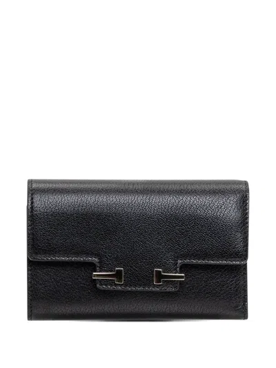 Tom Ford T-detail Compact Wallet In Black