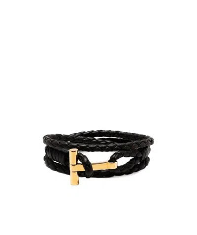 TOM FORD T-FASTENING BRAIDED BRACELET