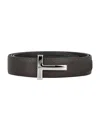 Tom Ford Soft Grain Leather Reversible T Belt 30 In Black