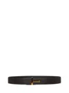 Tom Ford Double-sided T-shaped Icon Belt In Black