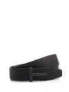 Tom Ford Mens Black Reversible Brand-plaque Leather Belt In Black