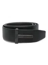 Tom Ford Mens Black Reversible Brand-plaque Leather Belt In Black