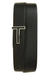 Tom Ford T Icon Full Grain Leather Belt In 1n001 Black