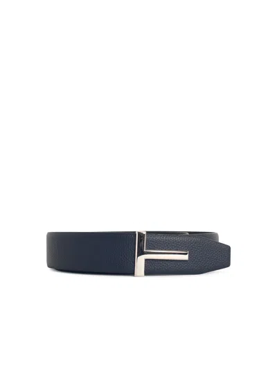 Tom Ford 't Icon' Navy Lear Belt