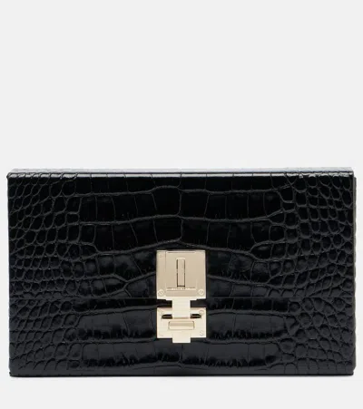 Tom Ford T Latch Croc-effect Leather Box Clutch In Pink