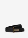 Tom Ford Logo-buckle Leather Belt In Black