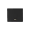 Tom Ford Men Black Bi-fold Wallet With Gold-colored Embossed Logo In Grainy Leather Man In Black