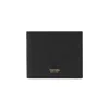 Tom Ford Men Black Bi-fold Wallet With Gold-colored Embossed Logo In Grainy Leather Man In Black