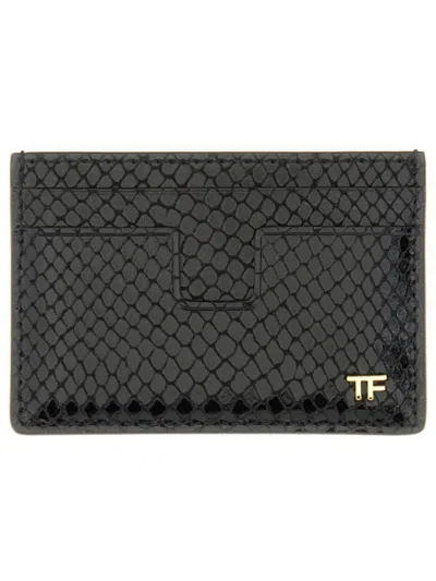 Tom Ford T Line Card Holder In Black